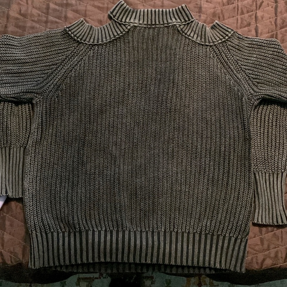 Free People Gray Woven Sweater